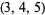 (3,4,5)