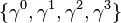  \{ \gamma^0, \gamma^1, \gamma^2, \gamma^3 \} 