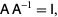  AA^(-1)=I, 